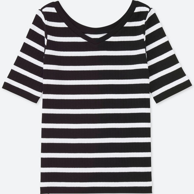 2WAYリブボーダーT（5分袖）