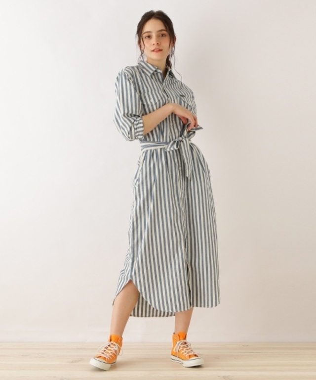 Lee ストライプシャツワンピース