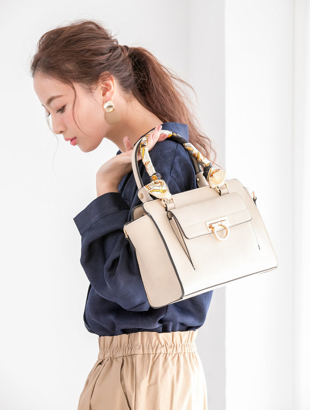 シャルマン スカーフ付2wayハンドバッグ