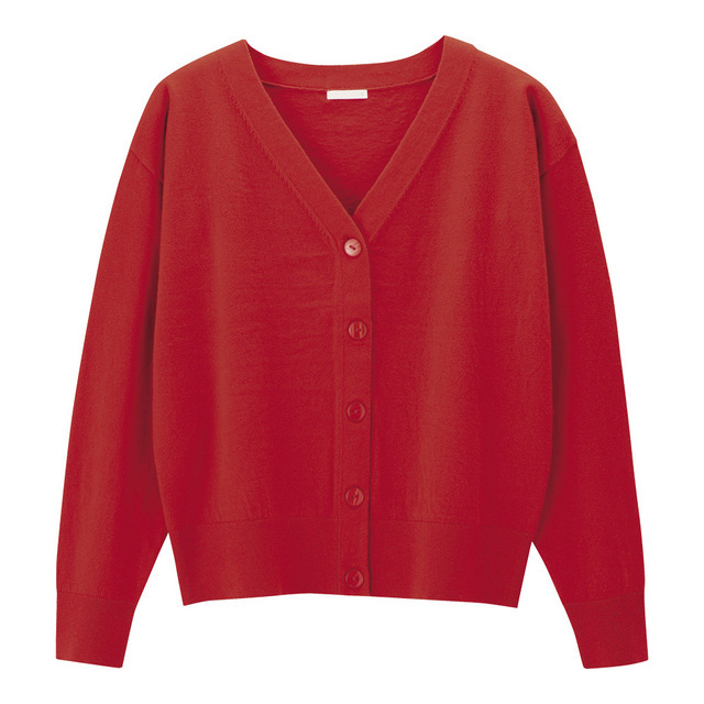 コットンブレンドVネックカーディガン