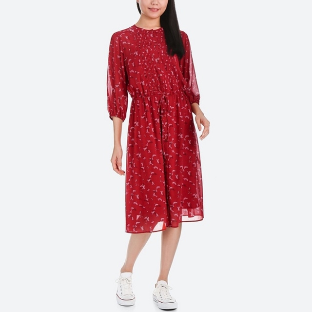 シフォンプリントワンピース