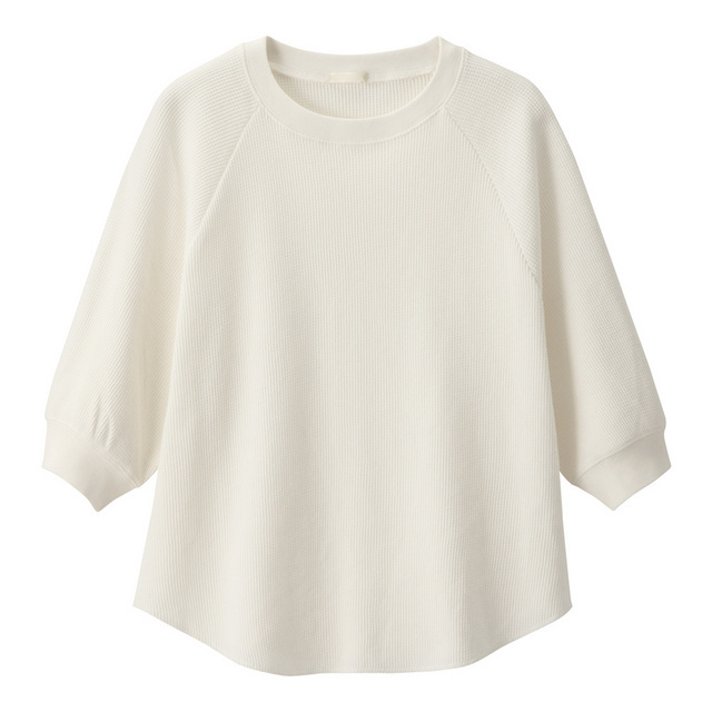 ワッフルラグランスリーブT