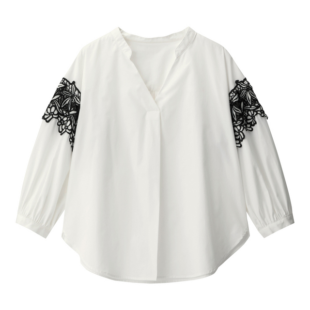 レースコンビネーションシャツ