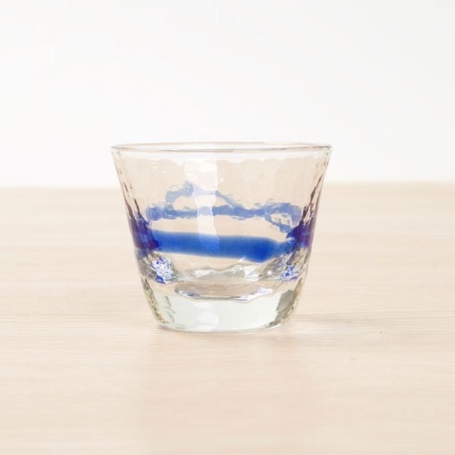 手作りガラス 冷酒盃ブルー(GDB02/LB/BR)