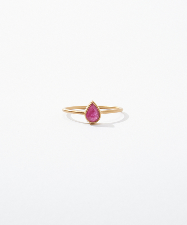 "jardin" K10 ペアシェイプ ルビー リング