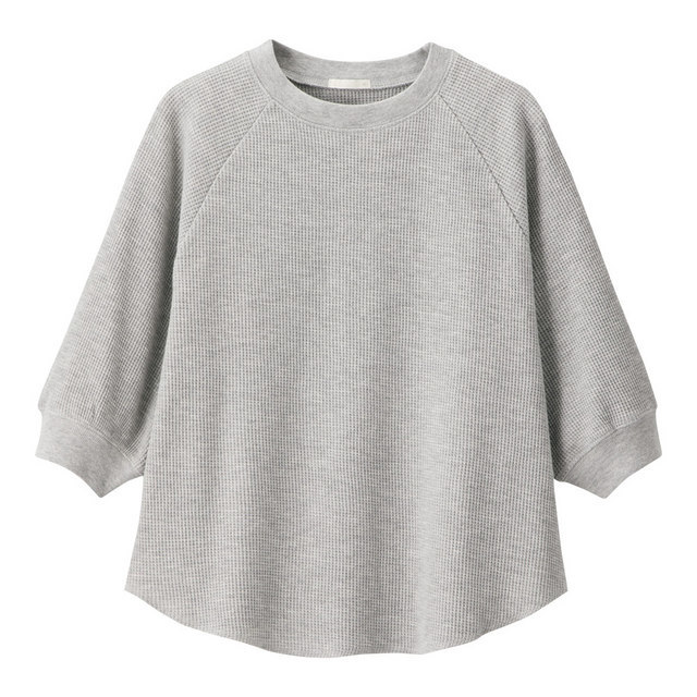 ワッフルラグランスリーブT