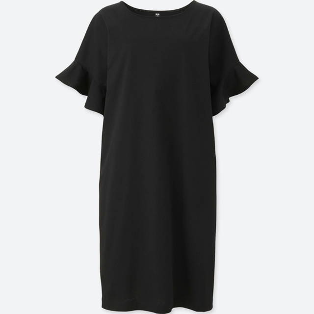 マーセライズコットンフリルスリーブワンピース（半袖）