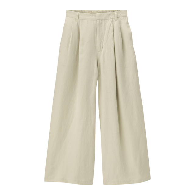 リネンブレンドワイドパンツ