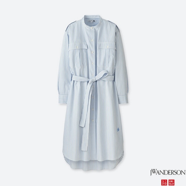 エクストラファインコットンストライプシャツワンピース（長袖）
