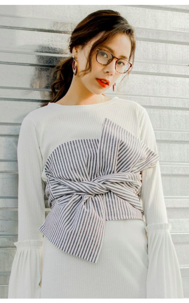 ストライプツイストリボンビスチェ