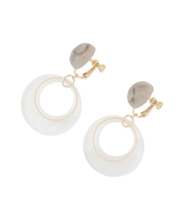 マーブル/クリアサークルイヤリング