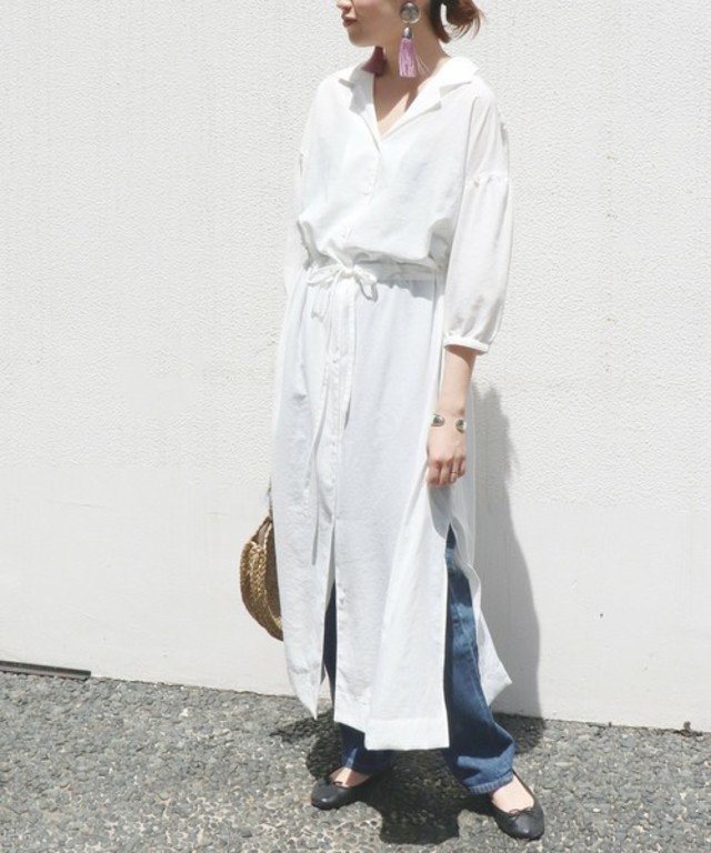 ロングシャツワンピース