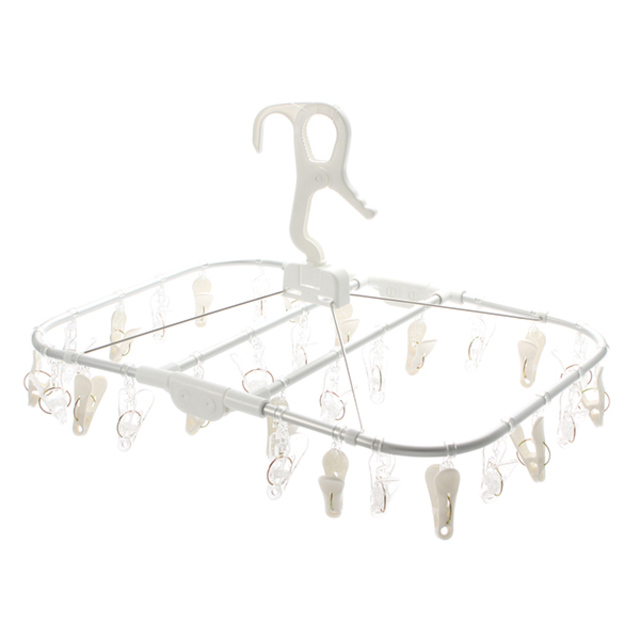 つまみやすいピンチ 丈夫で長持ちアルミ角ハンガー30P