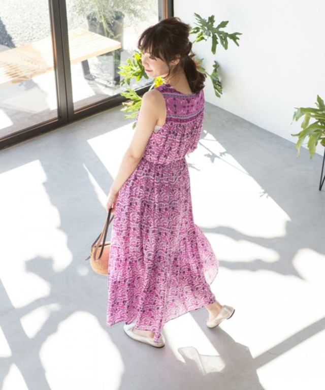 プリントマキシワンピース