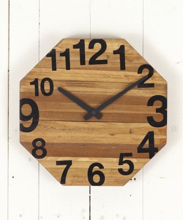 オリジナル ウッドオクタゴンクロック