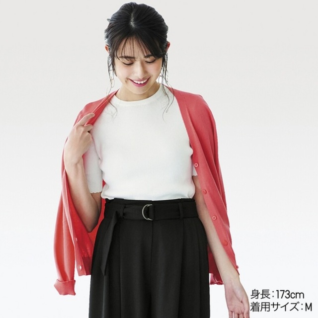 UVカットリブクルーネックセーター