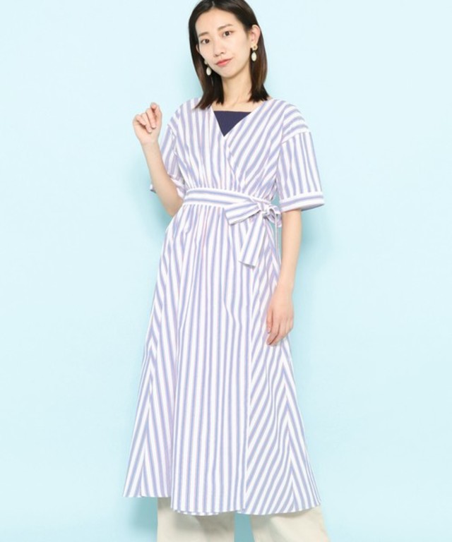 カシュクールロングワンピース