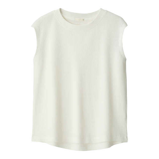 ワッフルスリーブレスT