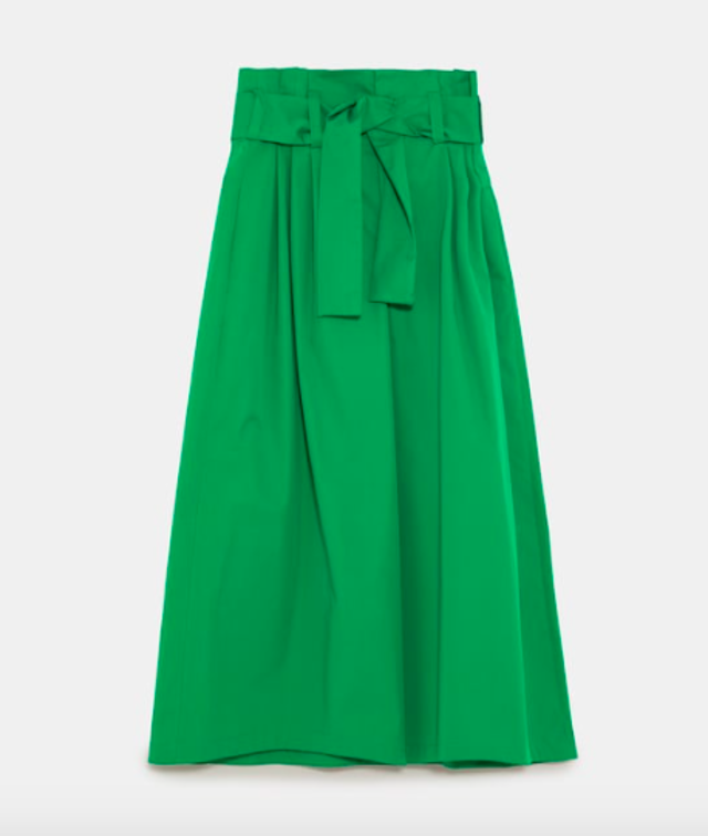 プリーツ入りポプリンパンツ