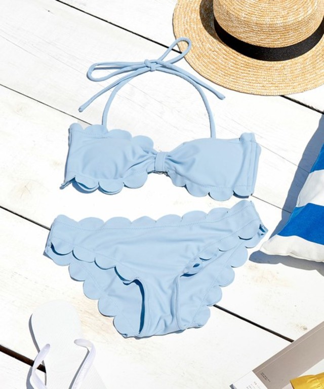 2wayスカラップデザインバンドゥビキニ