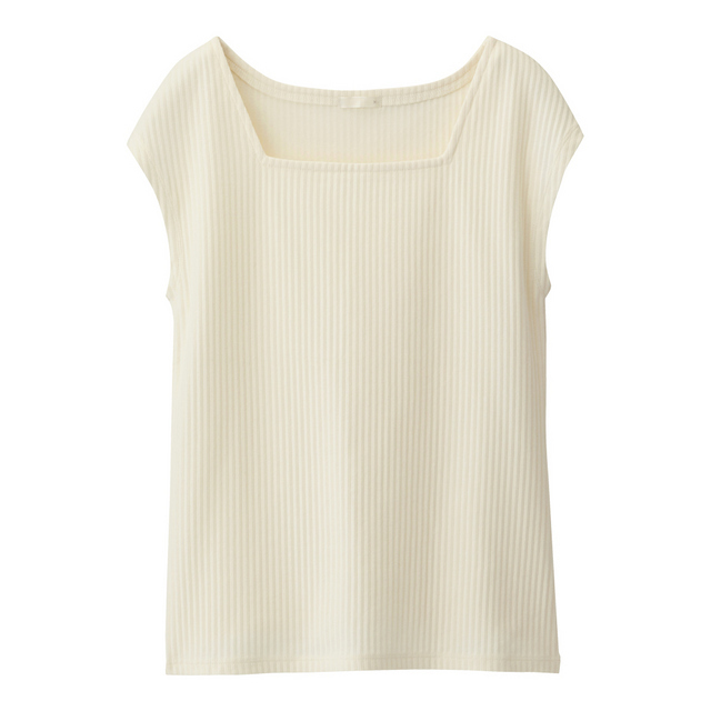 スクエアネックスリーブレスT