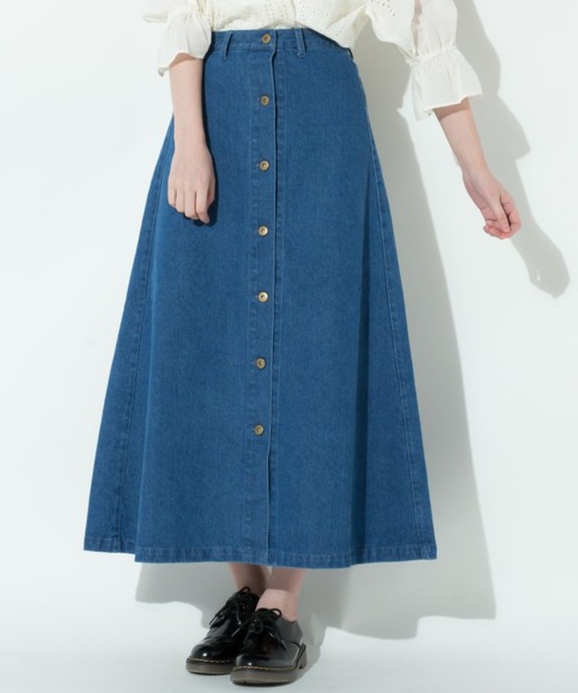 ハイウエストAラインロングデニムスカート