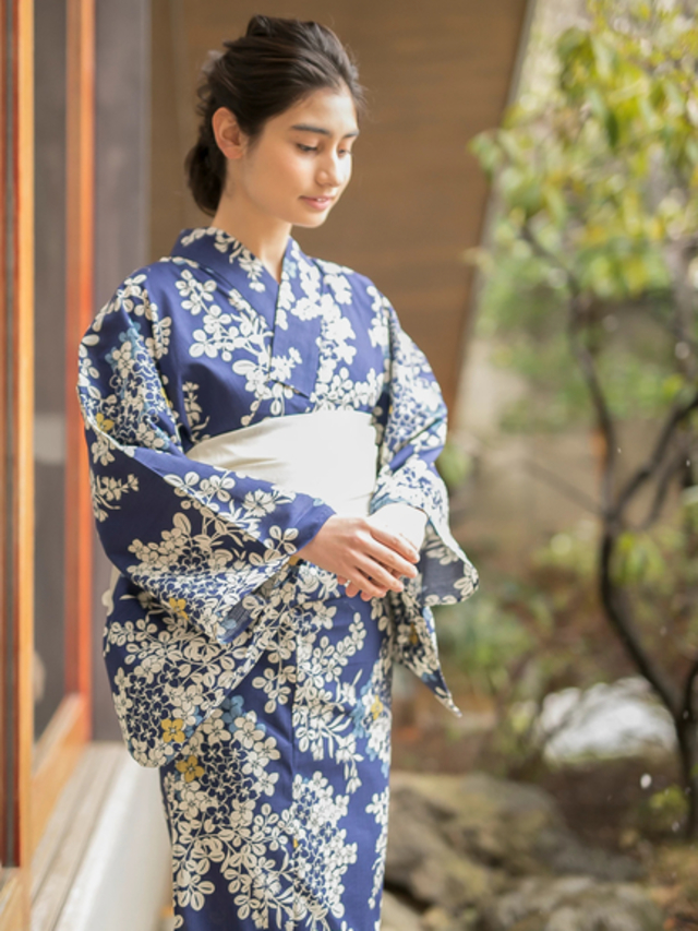 あじさい撫子柄浴衣