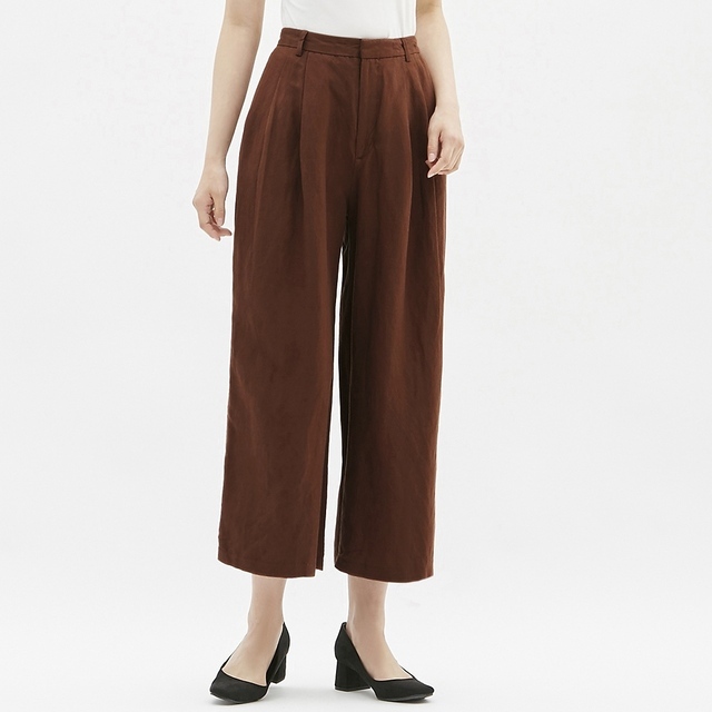 リネンブレンドワイドパンツ