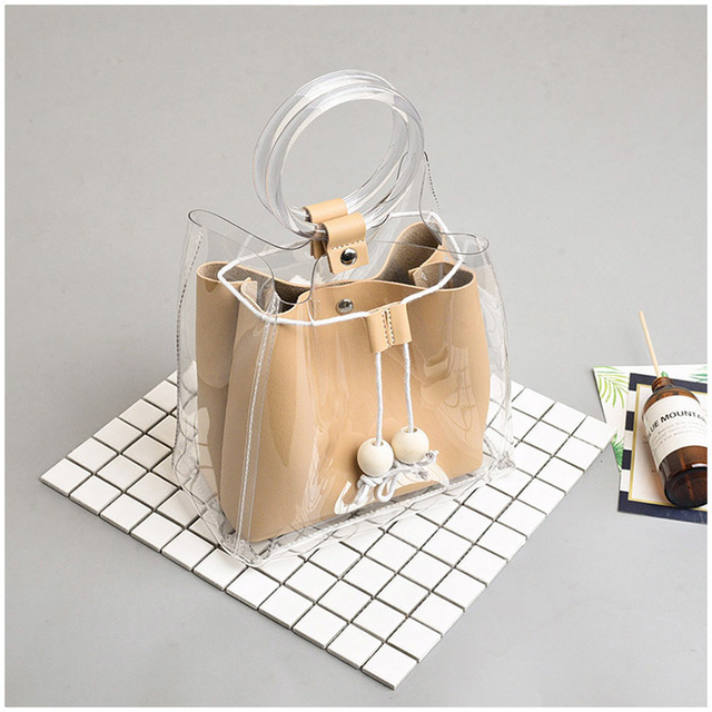 PVC クリアバッグ インナーバッグ付き ショルダーバッグ