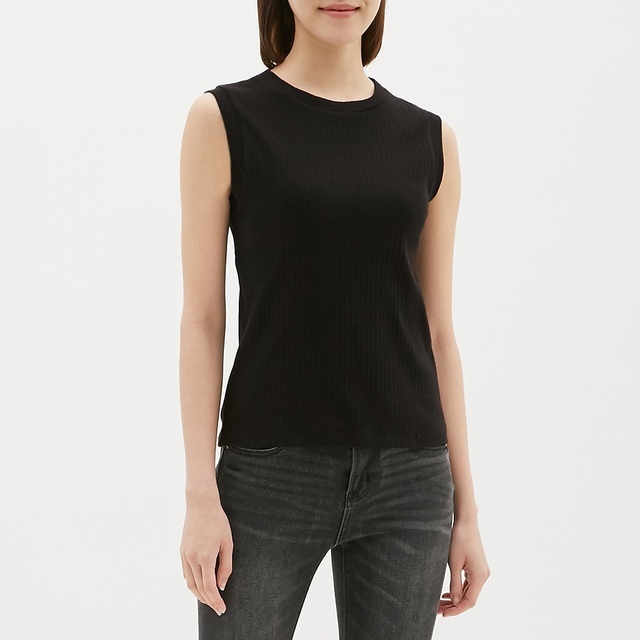 リブスリーブレスT