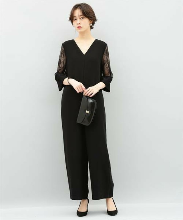 レーススリーブロンパース