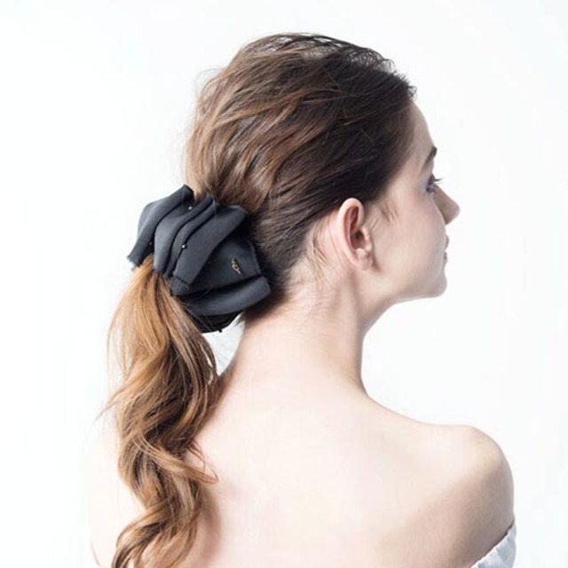 Newグレースサテン バナナクリップ Black