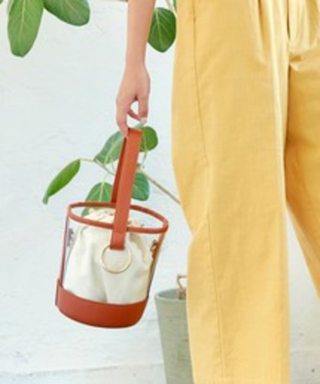 ショルダーストラップ2WAYクリアバケツバッグ