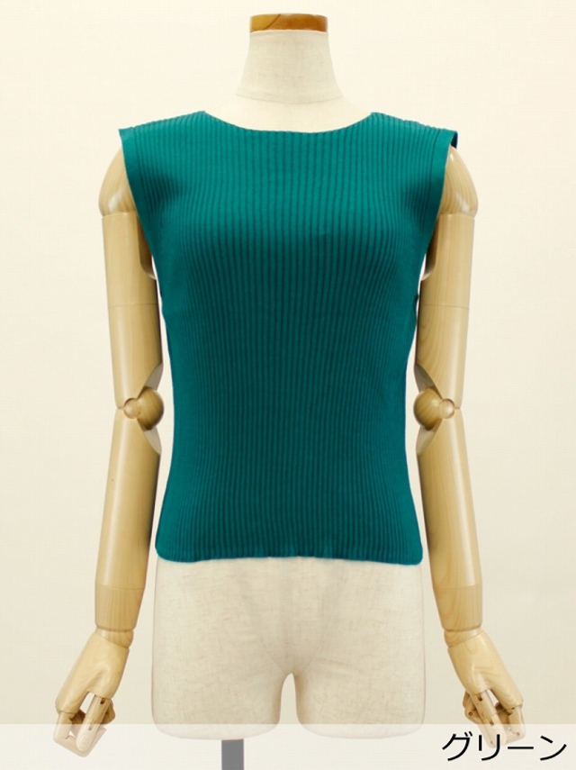 コットンリブニットトップス