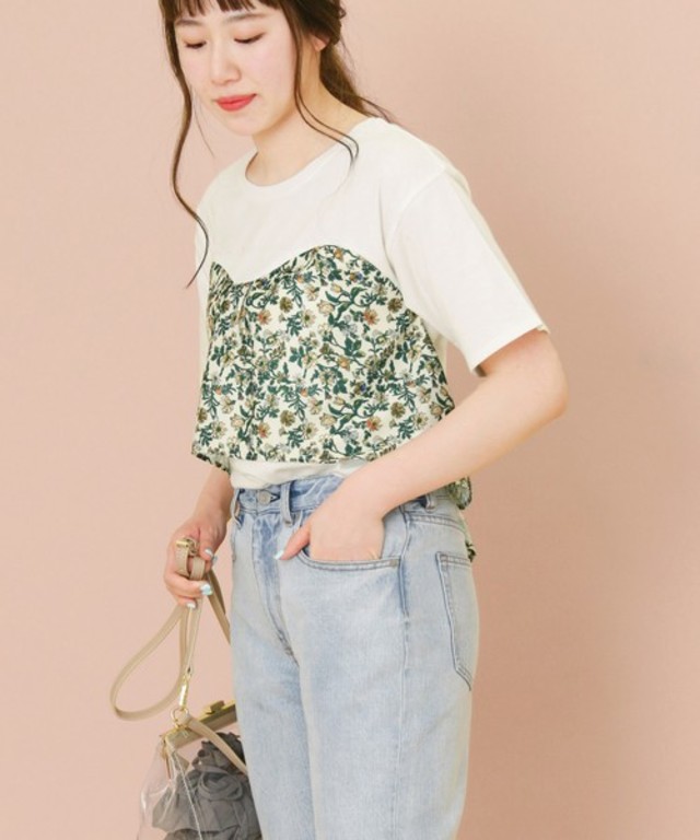 ビスチェ切り替えカットソー