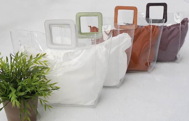 スクエアハンドルクリアバッグ