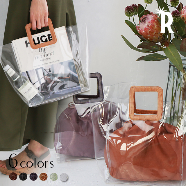 スクエアハンドルクリアバッグ