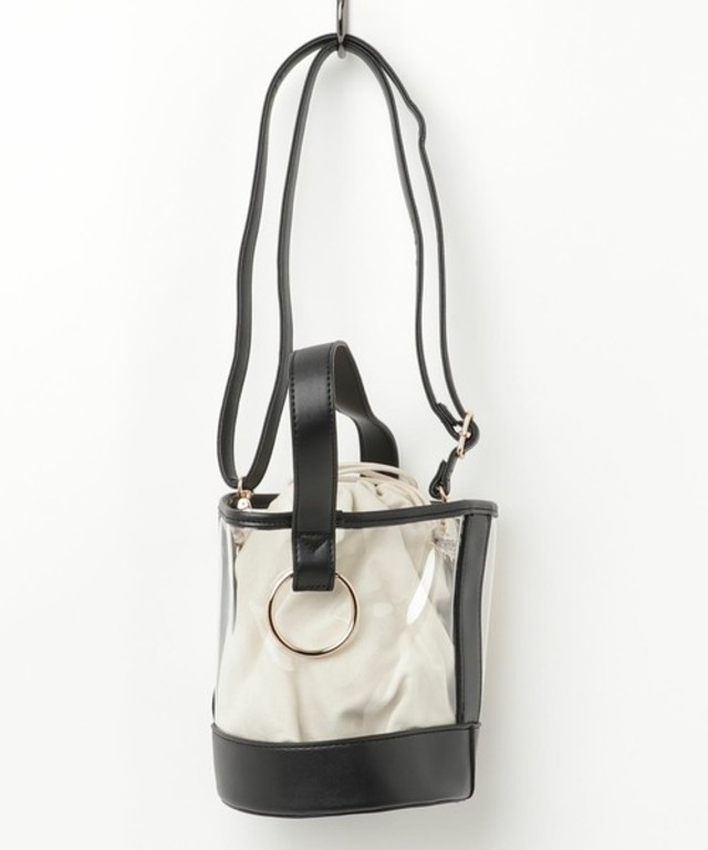 ショルダーストラップ2WAYクリアバケツバッグ