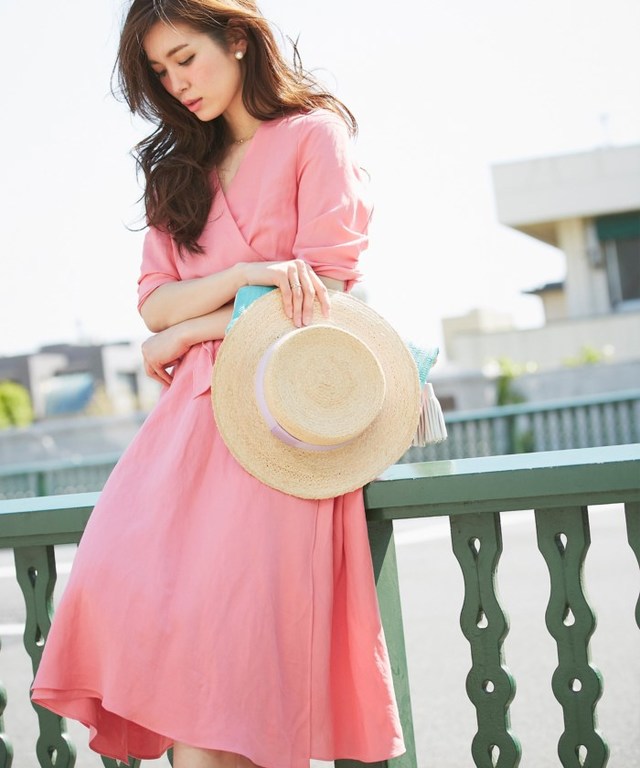 カシュクールリボンワンピ