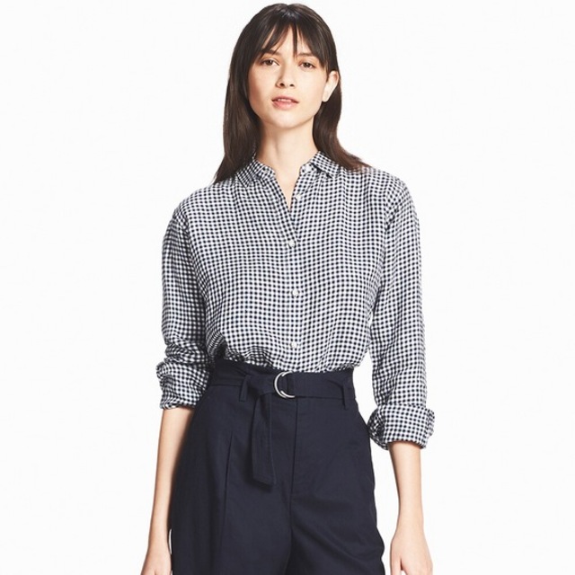 プレミアムリネンチェックシャツ