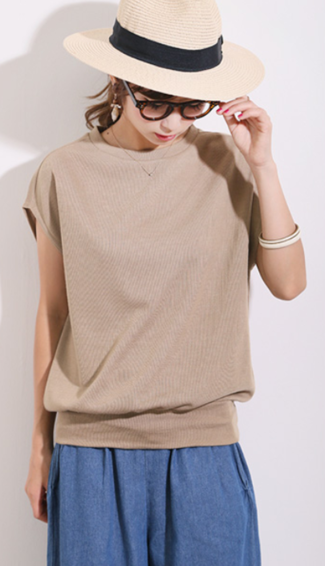 フレンチスリーブ ニットカットソー