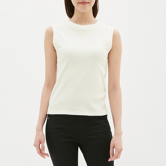 リブスリーブレスT