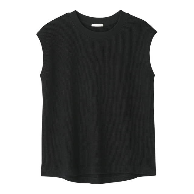 ワッフルスリーブレスT