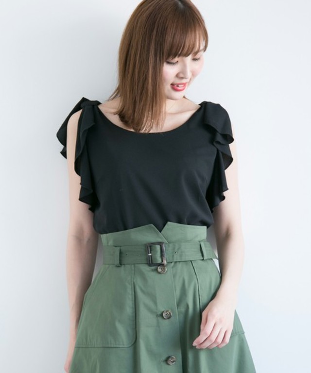 3WAYラッフルブラウス