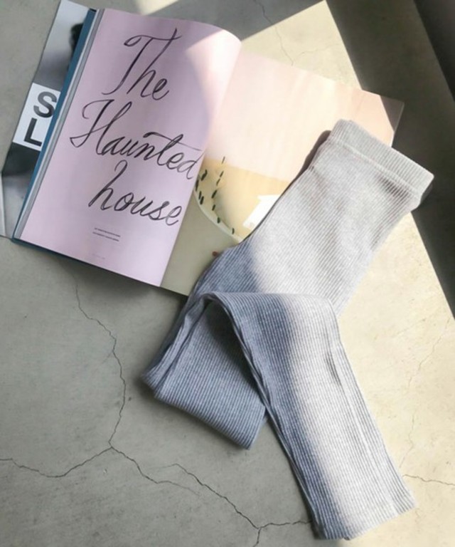 10分丈シンプルコットンリブレギンス