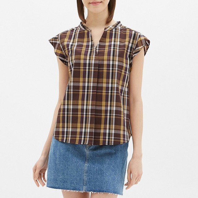 マドラスチェックブラウス(ノースリーブ)