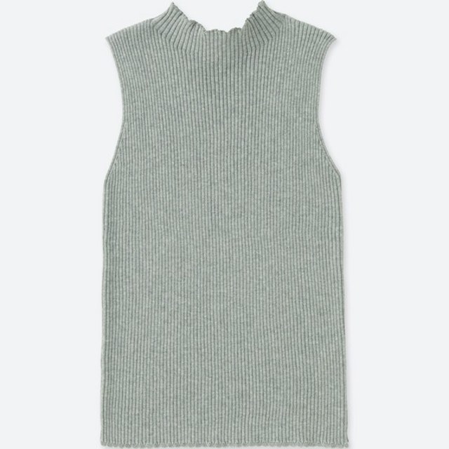 UVカットリブノースリーブセーター