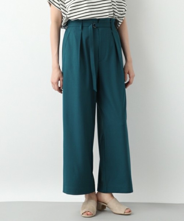 ハイウエストタックベルトワイドパンツ