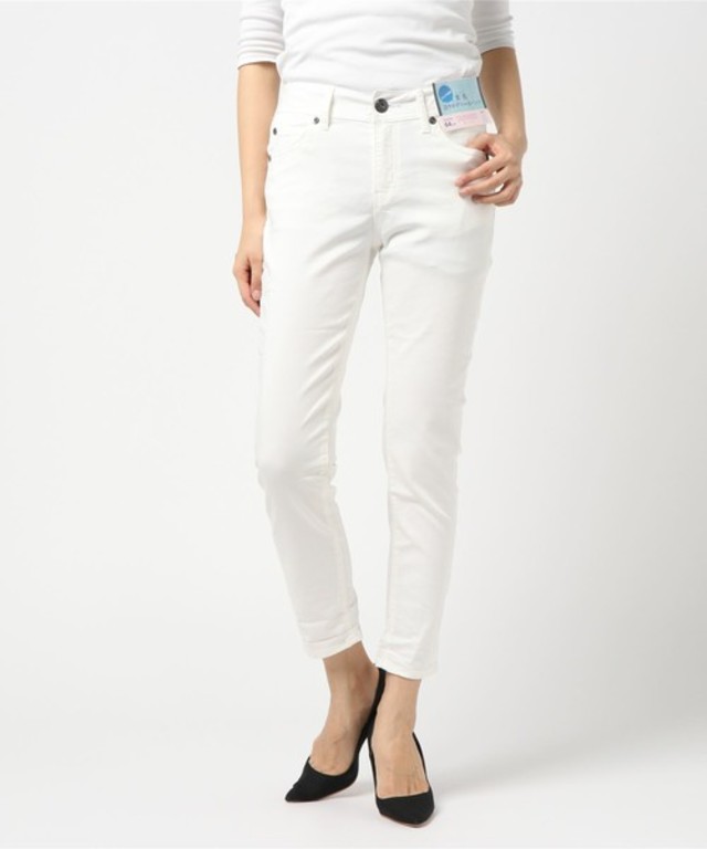 素肌涼やかアンクル丈テーパードパンツ