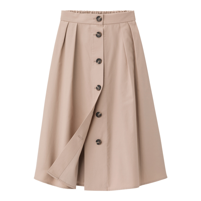 フロントボタンフレアスカート